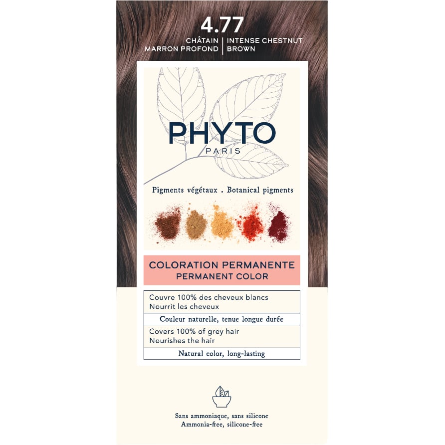 Крем-краска для волос Phyto Phytocolor, тон 4.77 (шатен, темный каштановый), 112 мл (РН10019) - фото 1