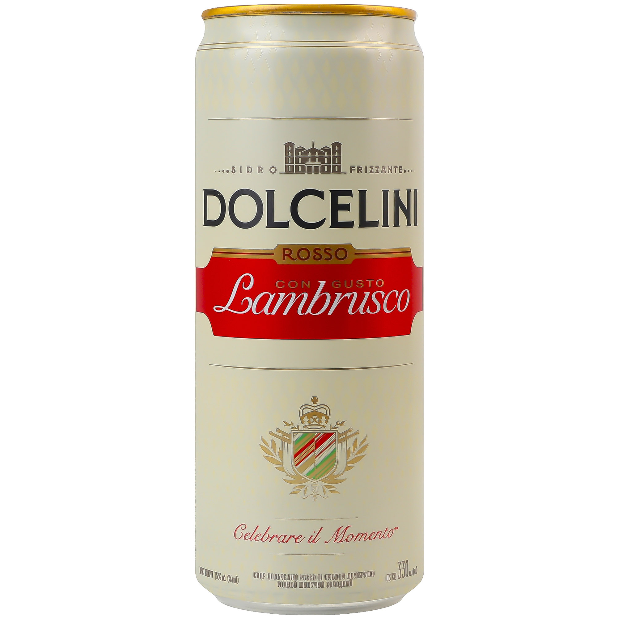 Сидр Dolcelini Con Gusto Lambrusko Rosso красный сладкий 7.5% 0.33 л ж/б - фото 1