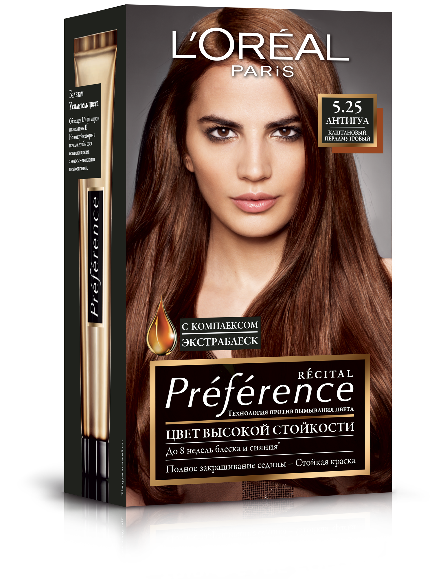 Краска для волос L’Oréal Paris Preference, тон 5,25 (Антигуа. Каштановый перламутровый), 174 мл (A6213327) - фото 1