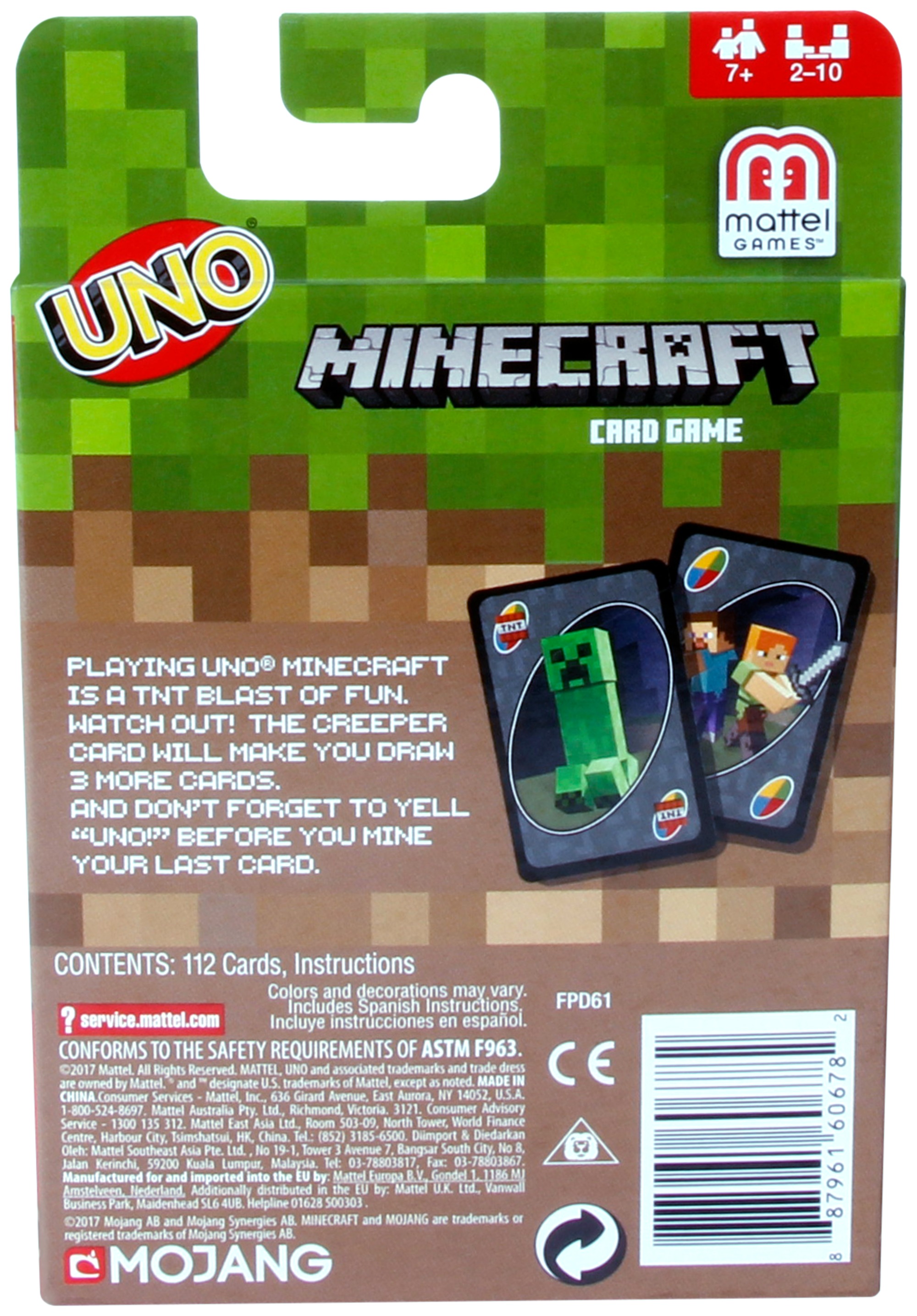 Карточная игра Mattel UNO Minecraft (FPD61) - фото 3