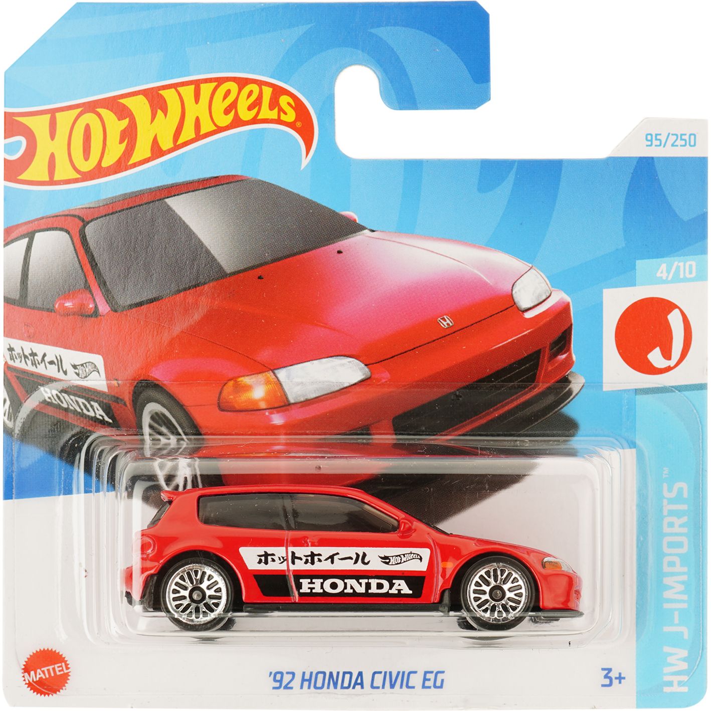 Базова машинка Hot Wheels HW J-Imports '92 Honda Civic EG червона (5785) - фото 1