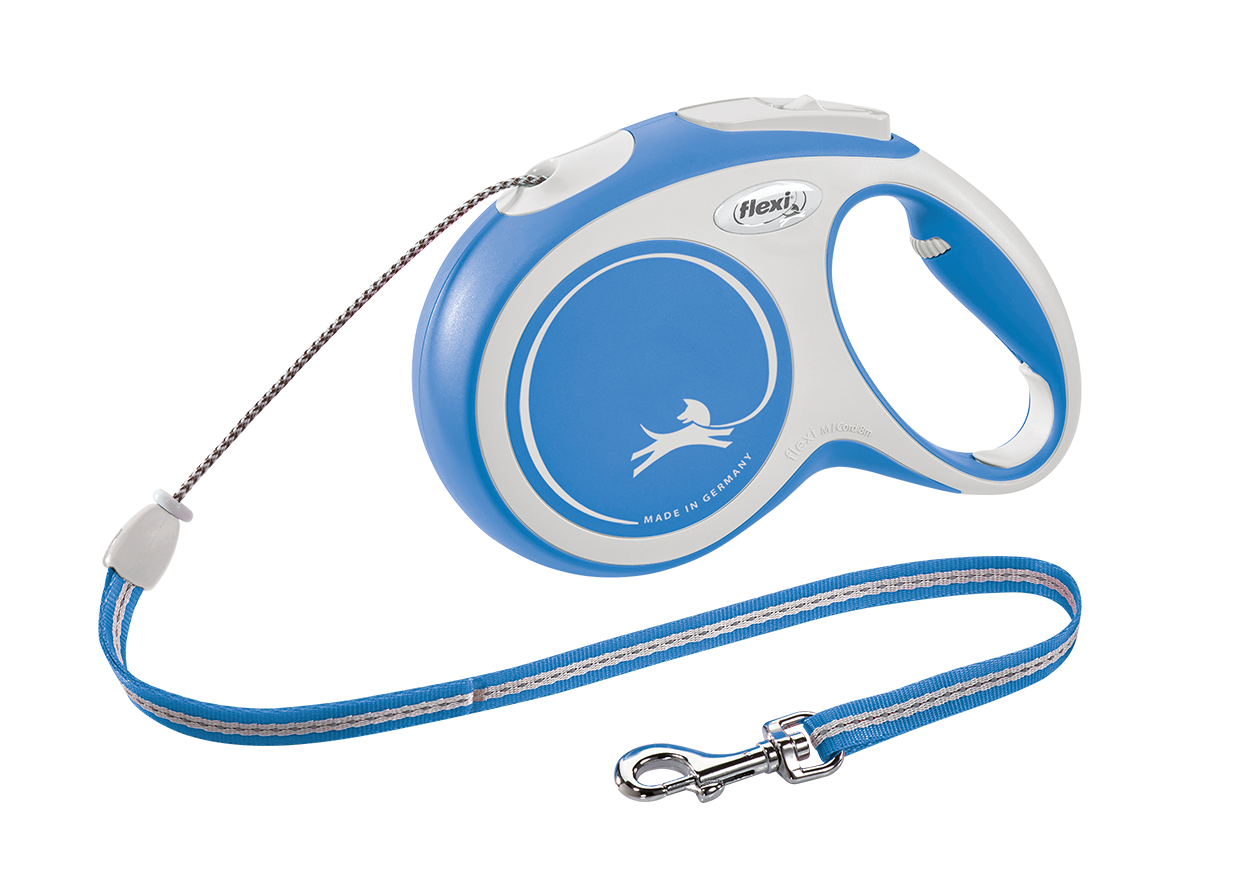Поводок-рулетка Flexi New Comfort M, для собак до 20 кг, трос 8 м, синий (CF20C8.251.BL.20) - фото 1