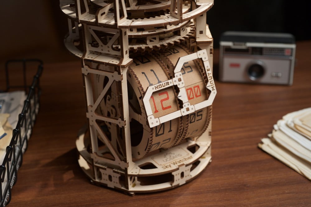 Механічний 3D Пазл Ukrainian Gears Астроном Настільний годинник із турбійоном, 338 елементів (70162) - фото 8