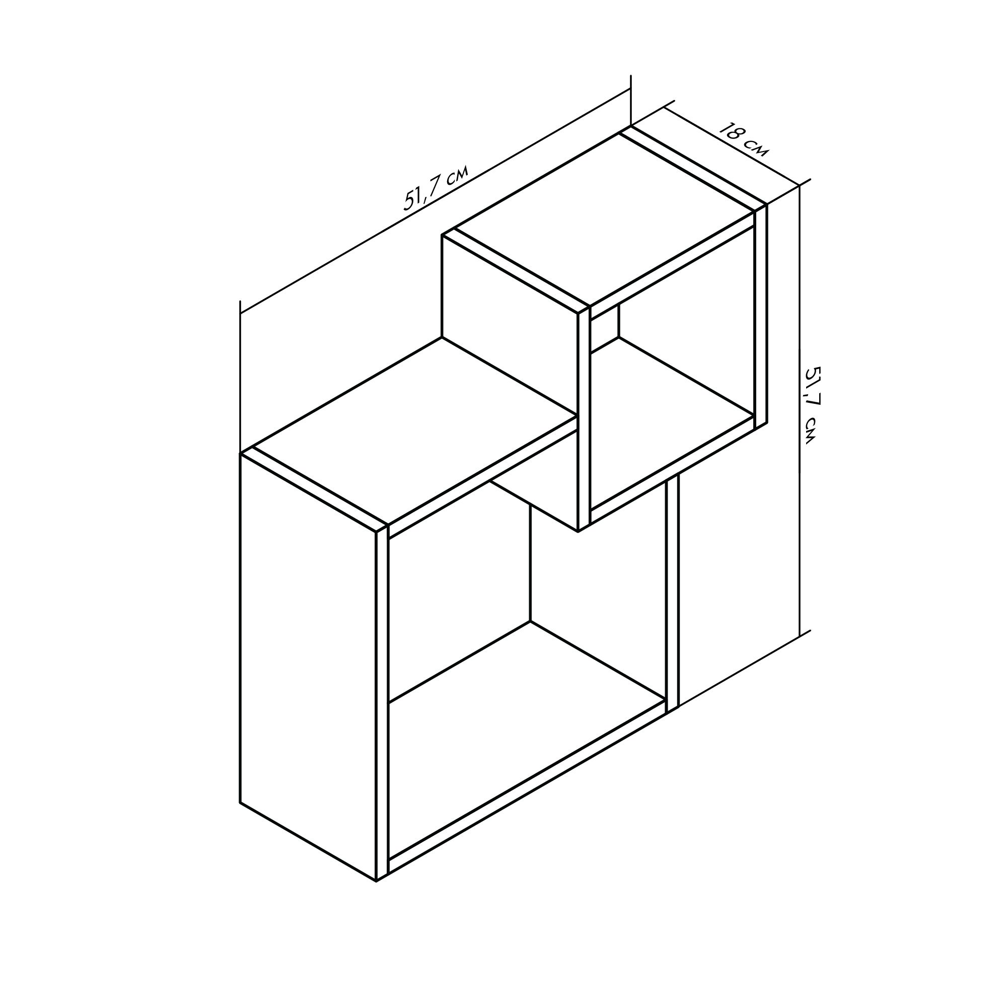 Полка Hopanchuk Furniture Портленд севилья с белым (58C1C3) - фото 3