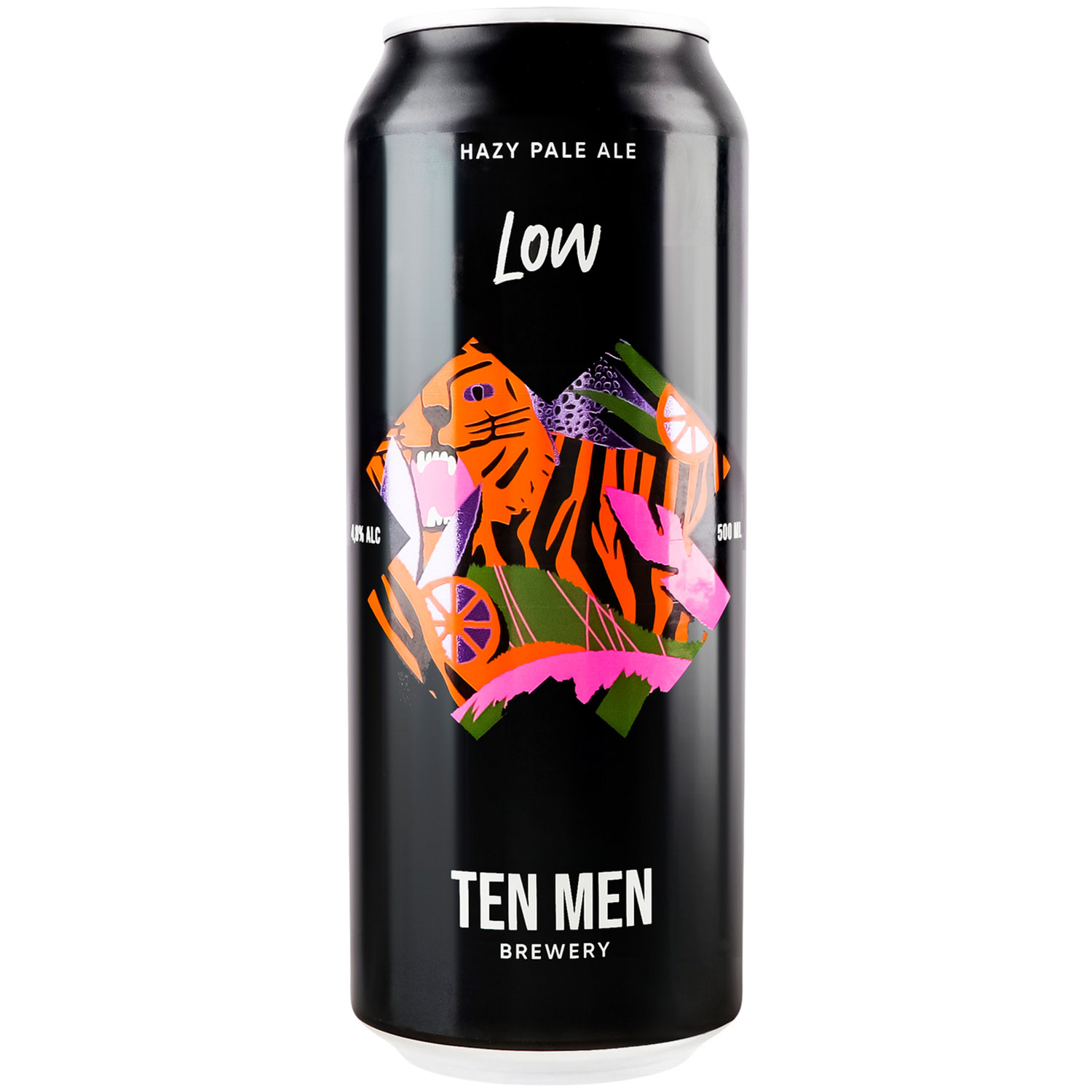 Пиво Ten Men Brewery Low Hazy Pale Ale, светлое, 4,8%, ж/б, 0,5 л - фото 1