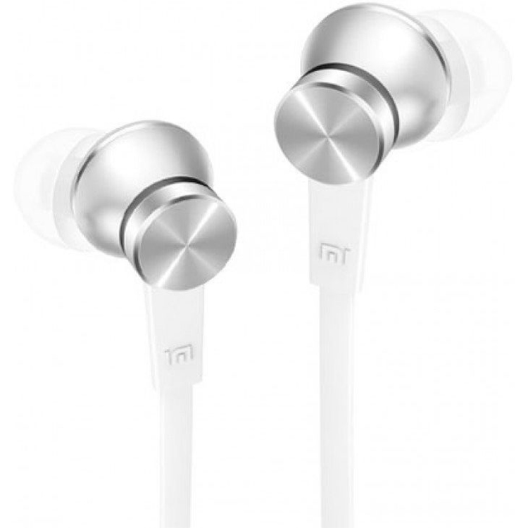 Навушники Xiaomi Mi-Earphones Basic Silver з мікрофоном - фото 1