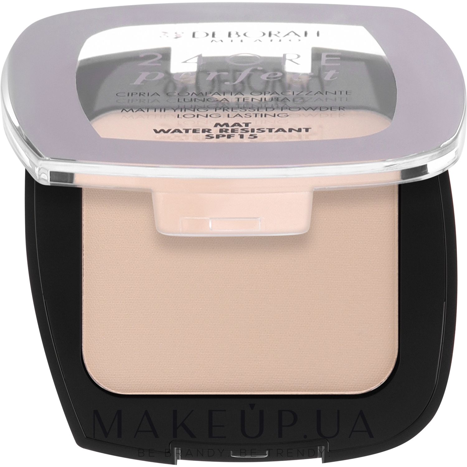 Пудра компактная для лица Deborah 24Ore Perfect SPF15 Устойчивый матующий оттенок 01 Light Beige 9 г - фото 2