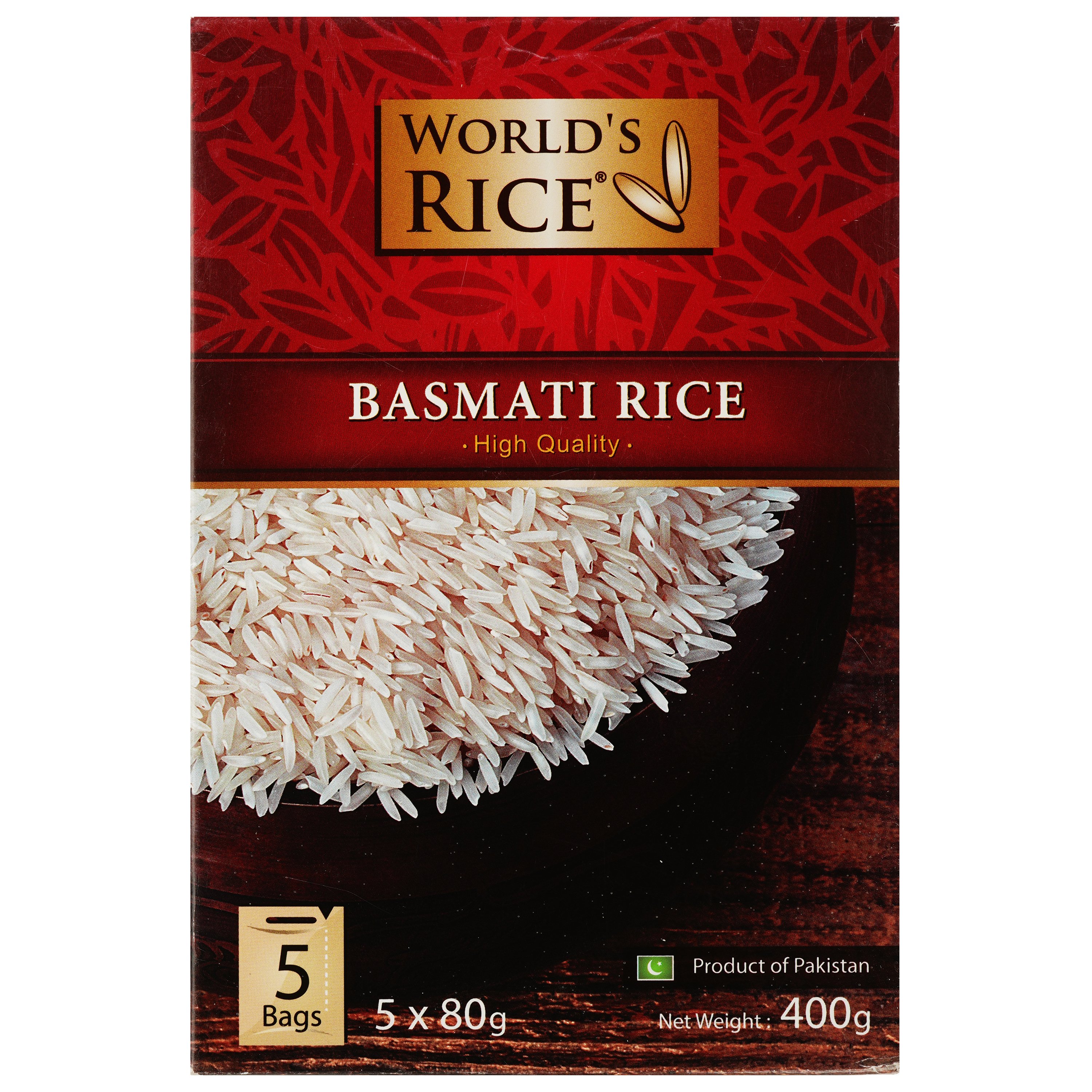 Крупа World's Rice Basmati, шліфований, довгозернистий, 80 г, 5 шт. (476239) - фото 1
