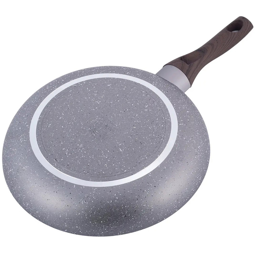 Сковорода алюмінієва Kamille з антипригарним покриттям ILAG сірий мармур 28 см 4114 (KM-4114) - фото 2