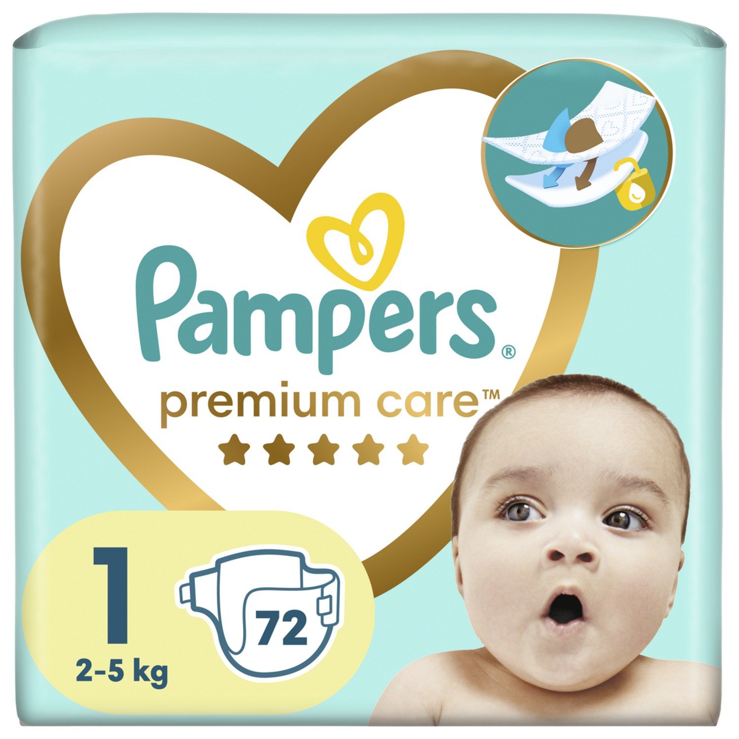 Подгузники Pampers Premium Care 1 (2-5 кг), 72 шт. - фото 1