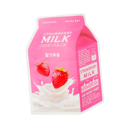 Тканевая маска A'pieu Strawberry Milk One-Pack с экстрактом клубники, 21 мл - фото 1