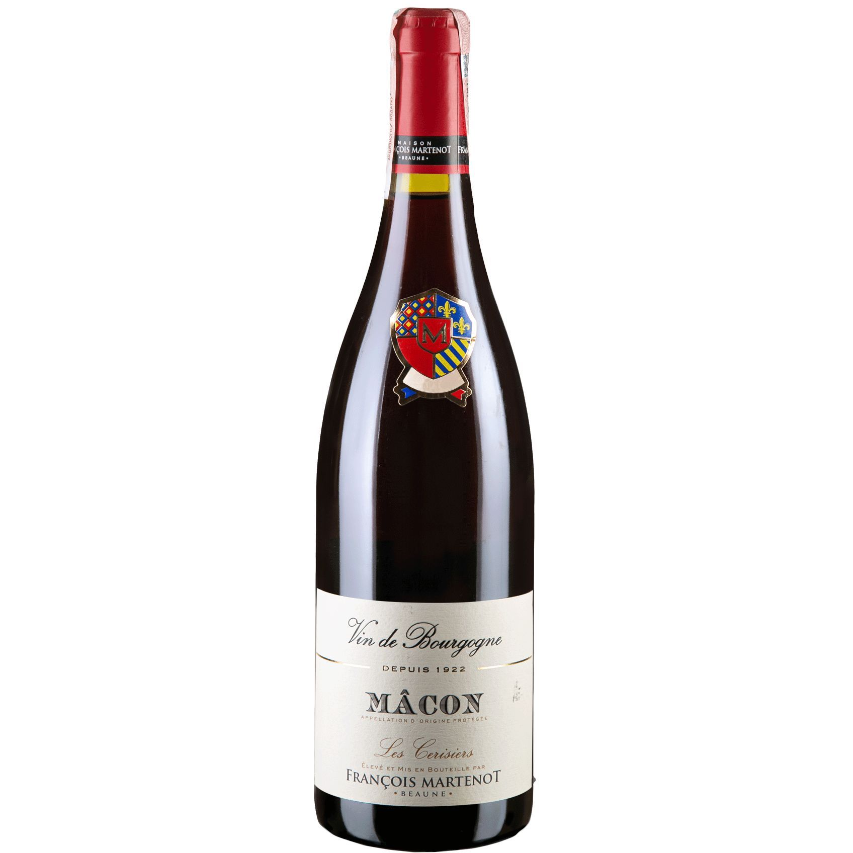 Вино Francois Martenot Macon Rouge Les Cerisiers, червоне, сухе, 12,5%, 0,75 л - фото 1
