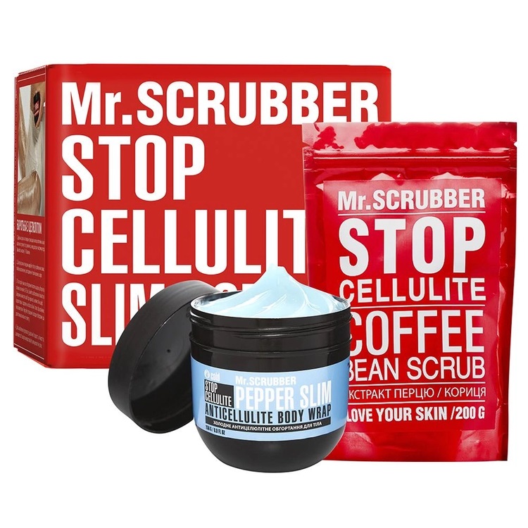 Антицеллюлитный набор Mr.Scrubber: Холодное обертывание, 250 г + Скраб для тела, 200 г - фото 1