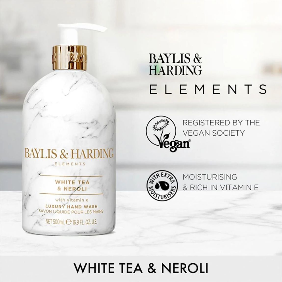 Рідке мило для рук Baylis & Harding Elements White Tea & Neroli 500 мл - фото 2