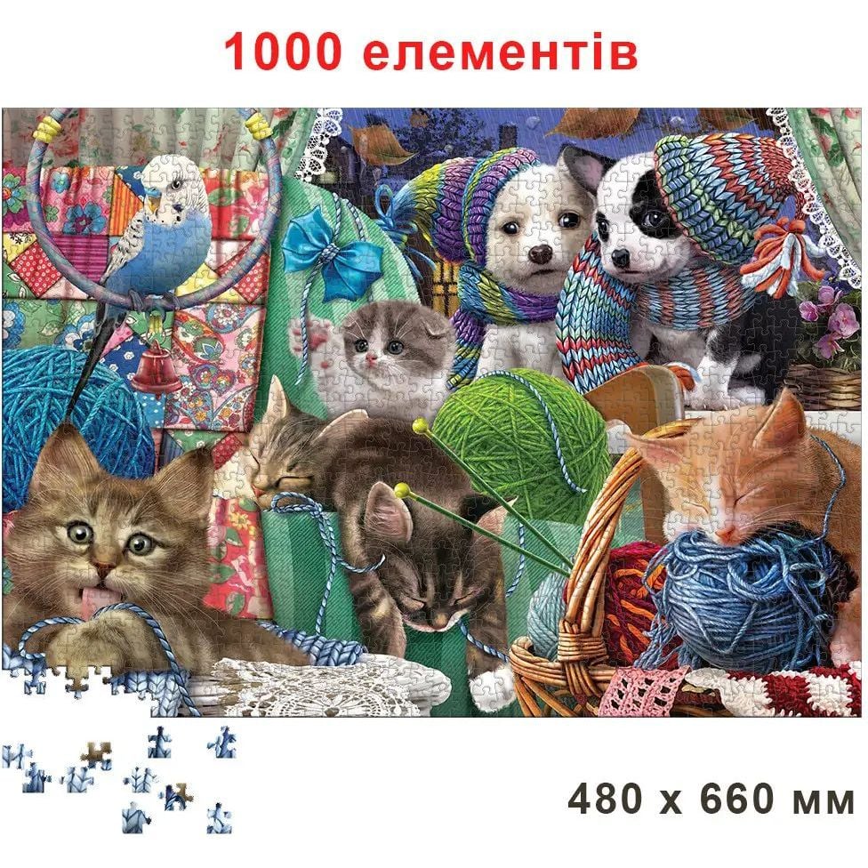 Пазл Київська фабрика іграшок Щенки и котята 1000 элементов - фото 2