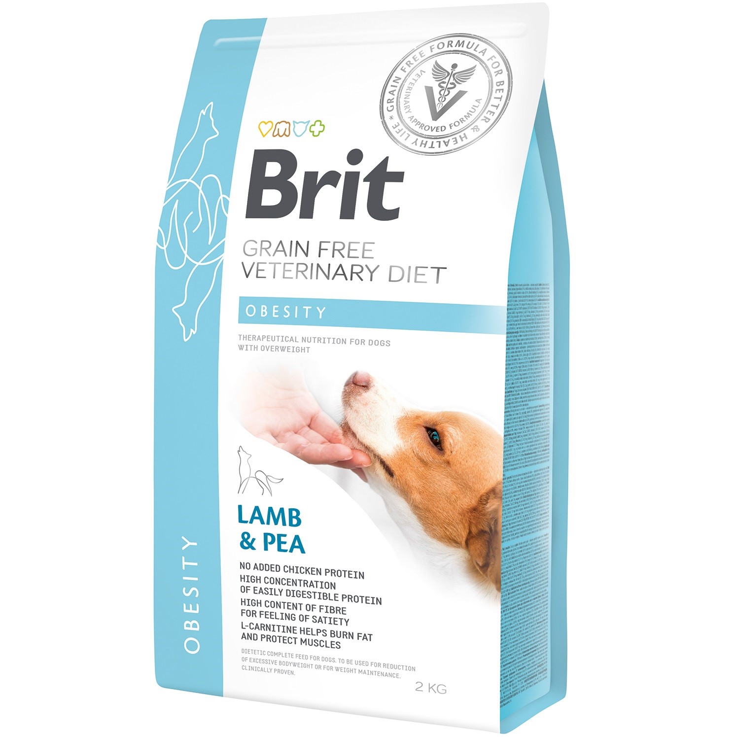 Сухий корм для дорослих собак Brit VetDiets при надмірній вазі з ягнятиною індичкою та горохом 2 кг - фото 1