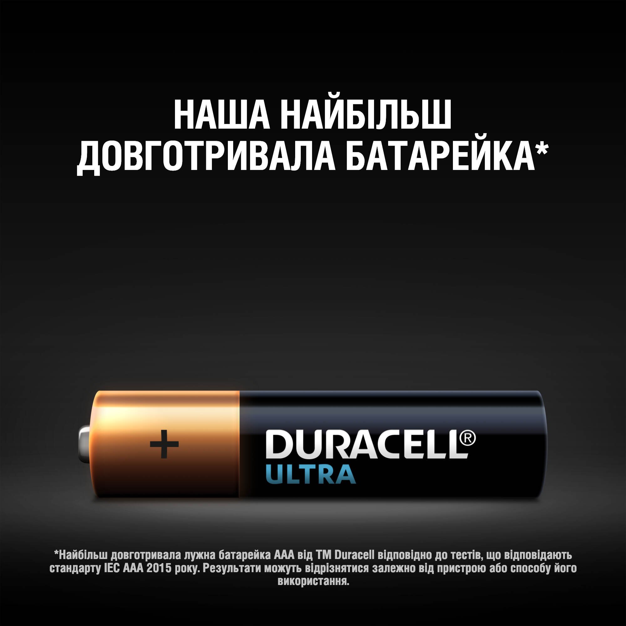 Лужні батарейки мізинчикові Duracell Ultra 1,5 V AAA LR03/MX2400, 4 шт. (5004806) - фото 6