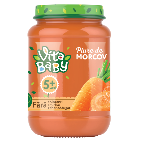 Пюре Vita Baby морквяне, без цукру, 180 г - фото 1
