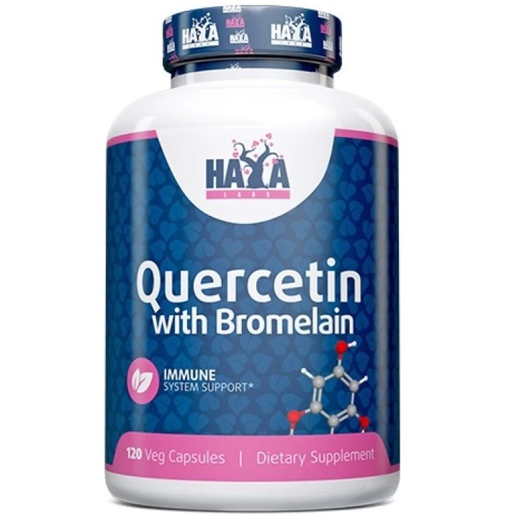 Кверцетін з Бромелаїном Haya Labs Quercetin with Bromelain 120 капсул - фото 1