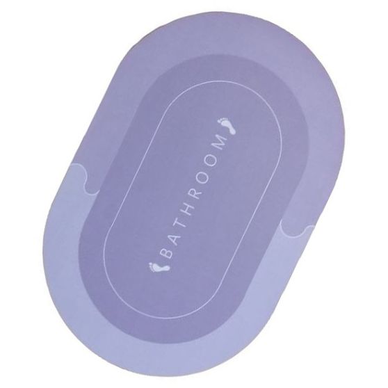 Коврик суперпоглащающий в ванную Stenson 60x40 см овальный светло-фиолетовый (26250) - фото 3