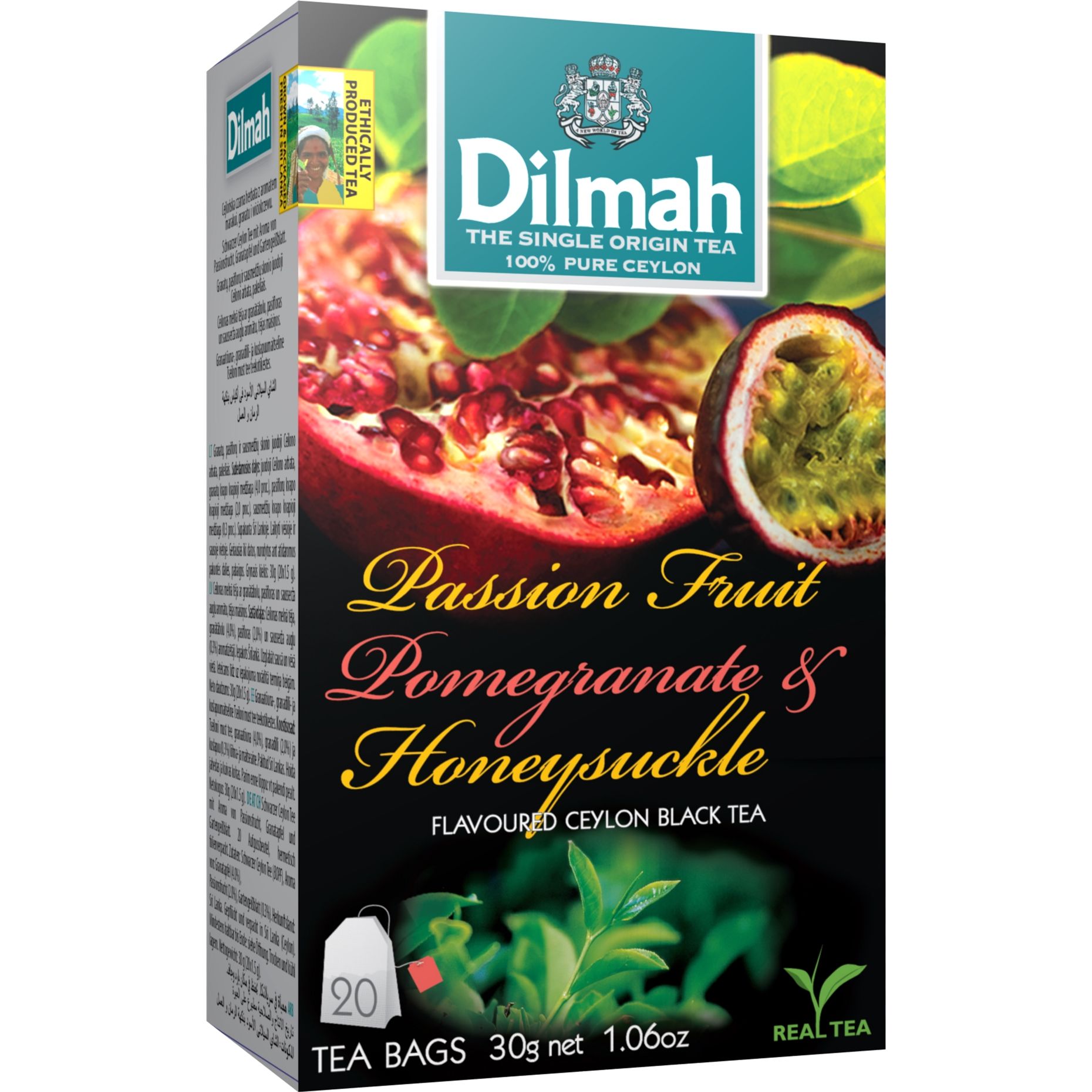 Чай черный Dilmah PasFruit Pomegranate&Honeysuckle, 30 г (20 шт. х 1.5 г) (896868) - фото 1