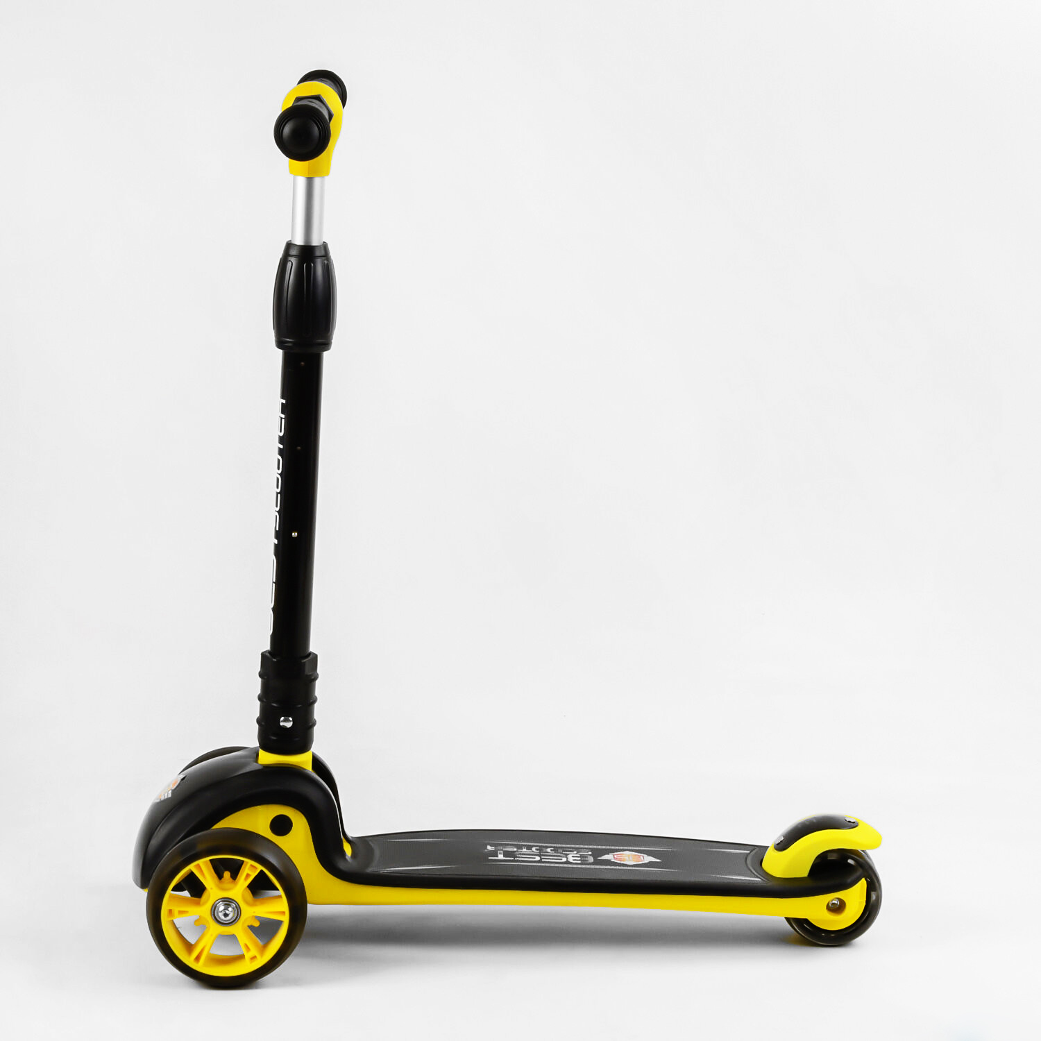 Самокат Best Scooter 24х58х67-77 см черно-желтый 000231614 - фото 3