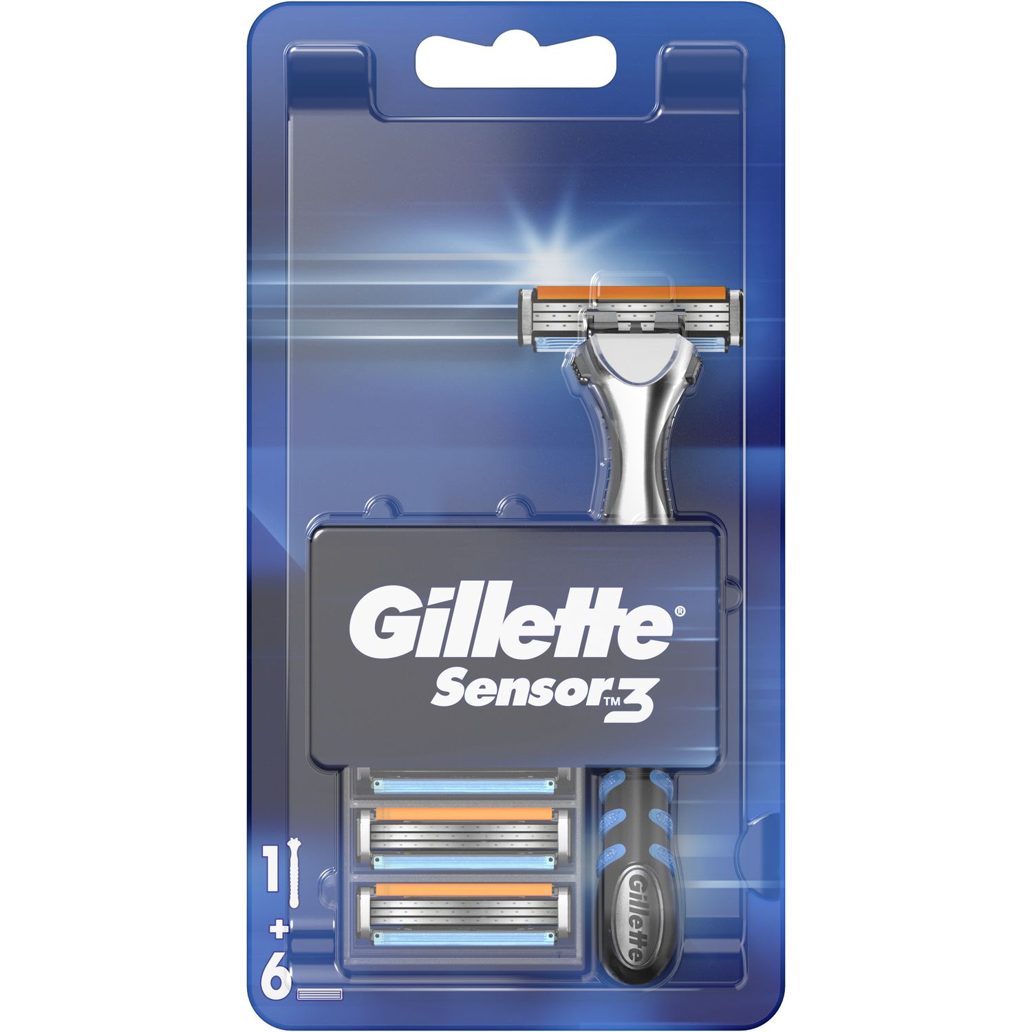 Станок для гоління Gillette Sensor 3, з 6 змінними касетами - фото 2