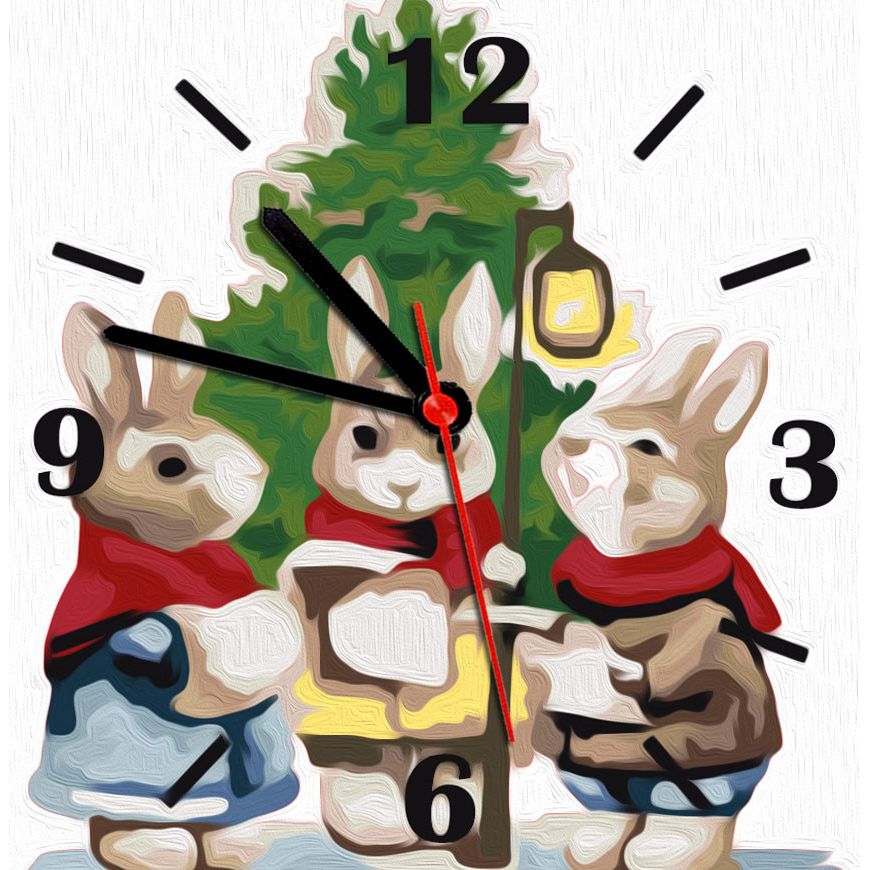 Картина за номерами Святкові кролики ArtStory 30х30 см різнокольорова 000221603 - фото 1