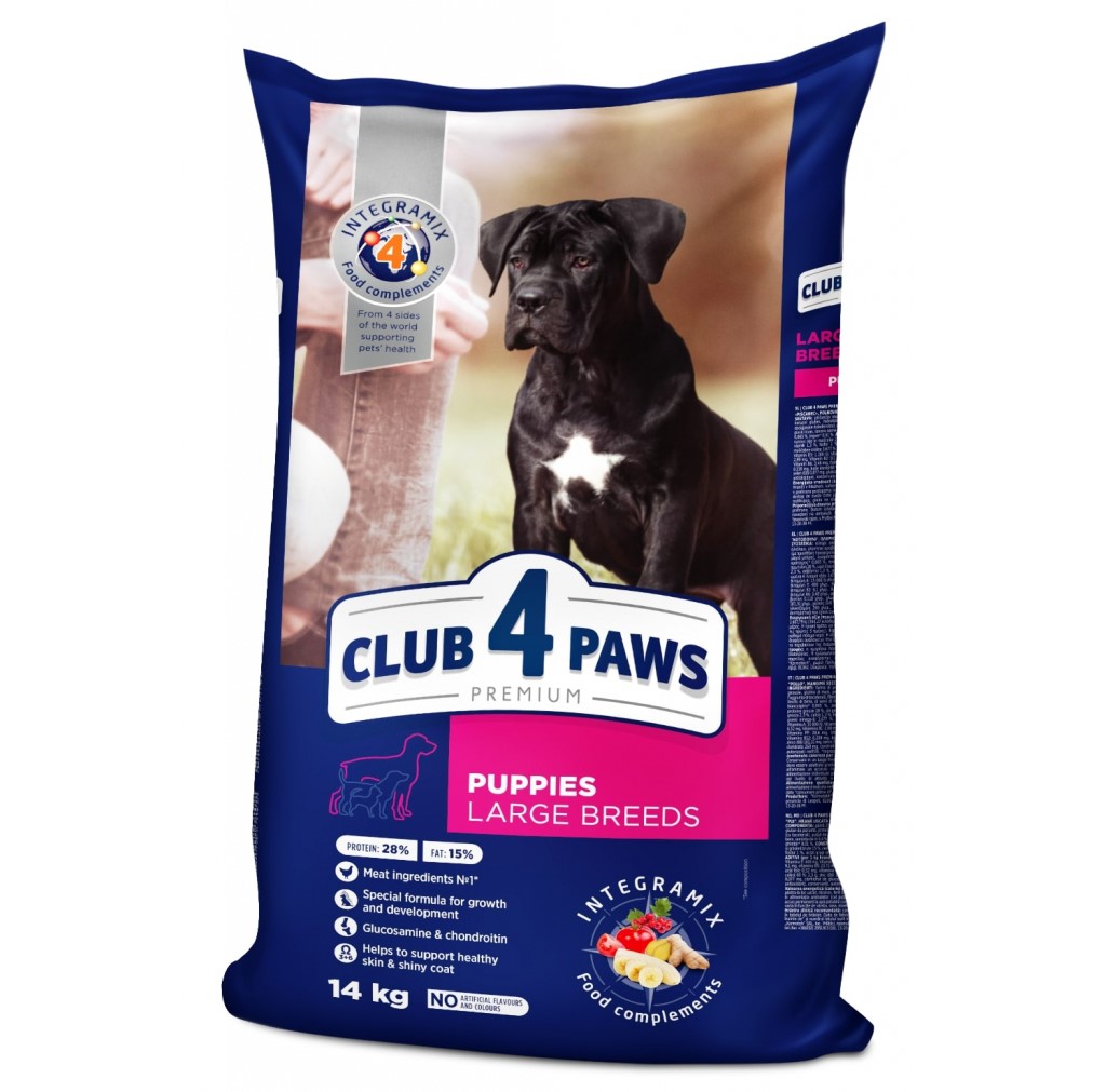 Сухой корм для щенков больших пород Club 4 Paws Premium, курица, 14 кг (B4530201) - фото 1