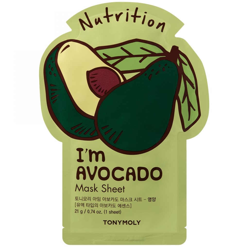 Маска тканевая для лица Tony Moly I'm Avocado Mask Sheet Nutrtion Авокадо, 21 мл - фото 1