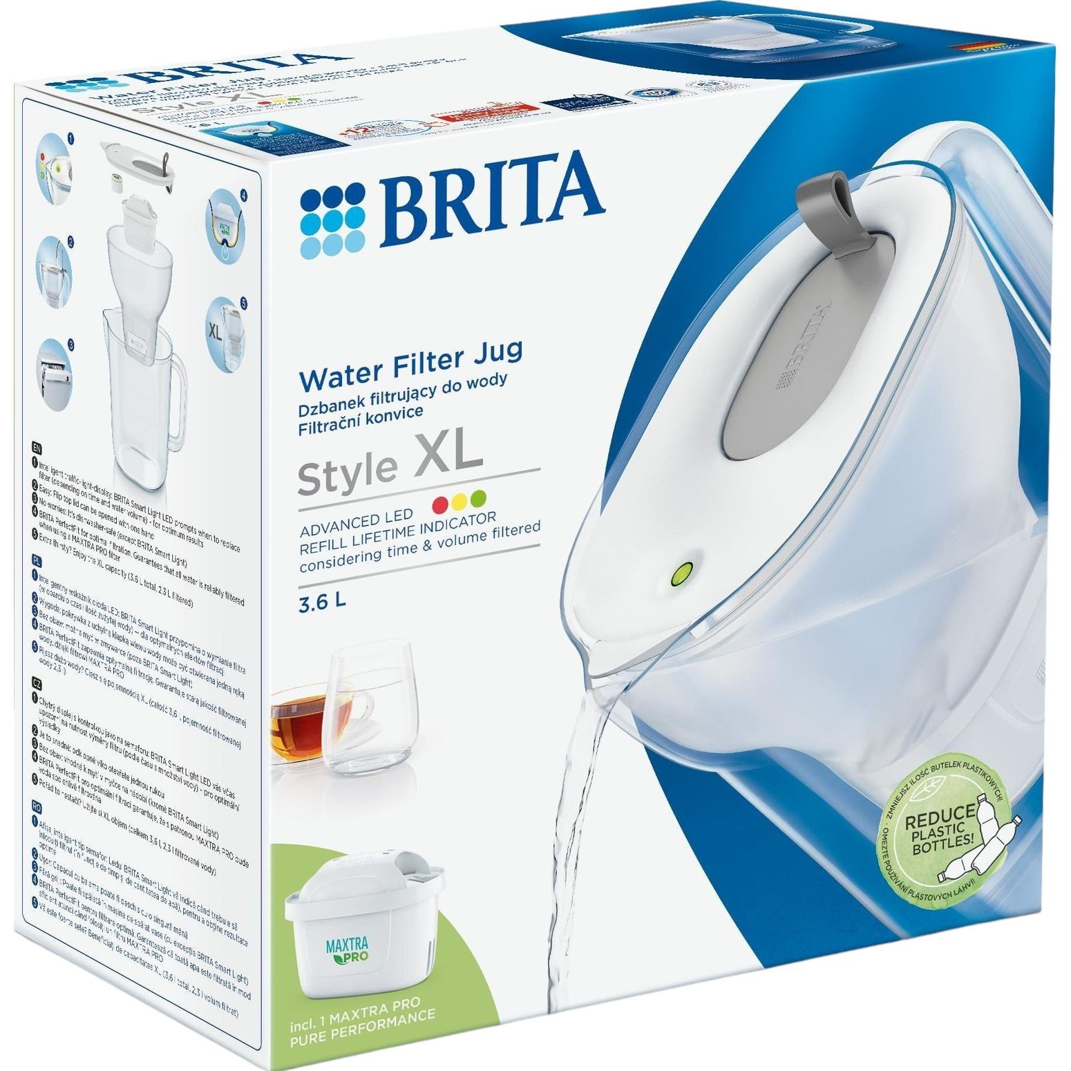 Фільтр-глечик Brita Style XL LED MXPro сірий 3.6 л (1052803) - фото 4