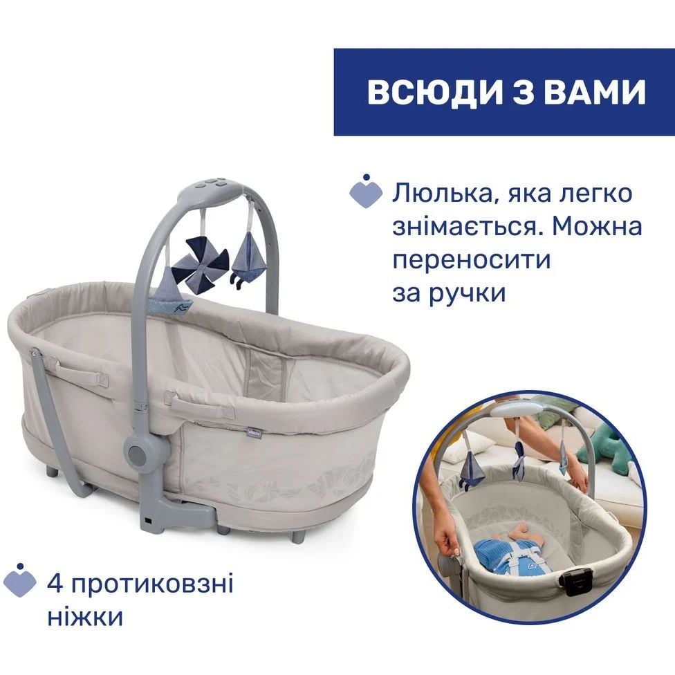 Кроватка - стульчик для кормления Chicco Baby Hug Pro 5 в 1 серая (87076.40) - фото 10