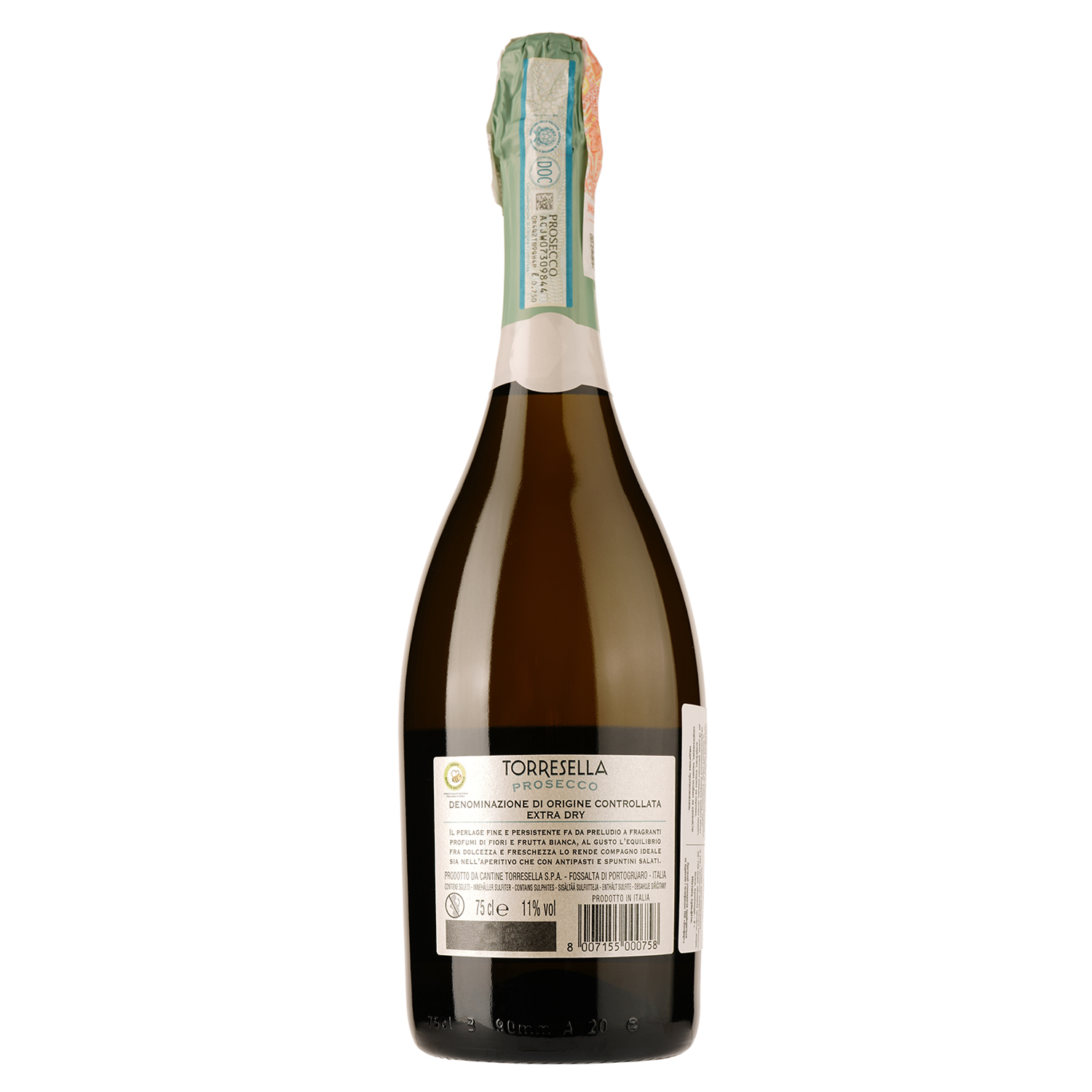 Ігристе вино Santa Margherita Torresella Prosecco Extra-Dry DOC, біле, екстрасухе, 11%, 0,75 л - фото 2