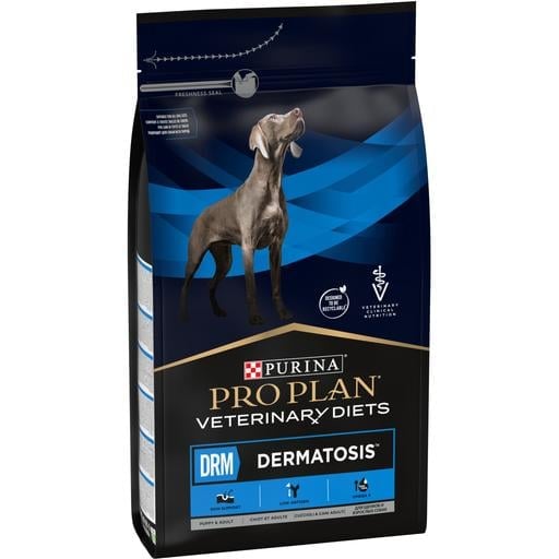 Сухий дієтичний корм для цуценят та дорослих собак Purina Pro Plan Veterinary Diets DRM Dermatosis для підтримання функції шкіри при дерматозах та надмірному випадінні шерсті 3 кг - фото 3