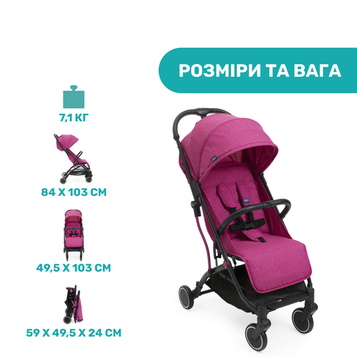 Прогулянкова коляска Chicco Trolley Me, бузкова (79865.62) - фото 3