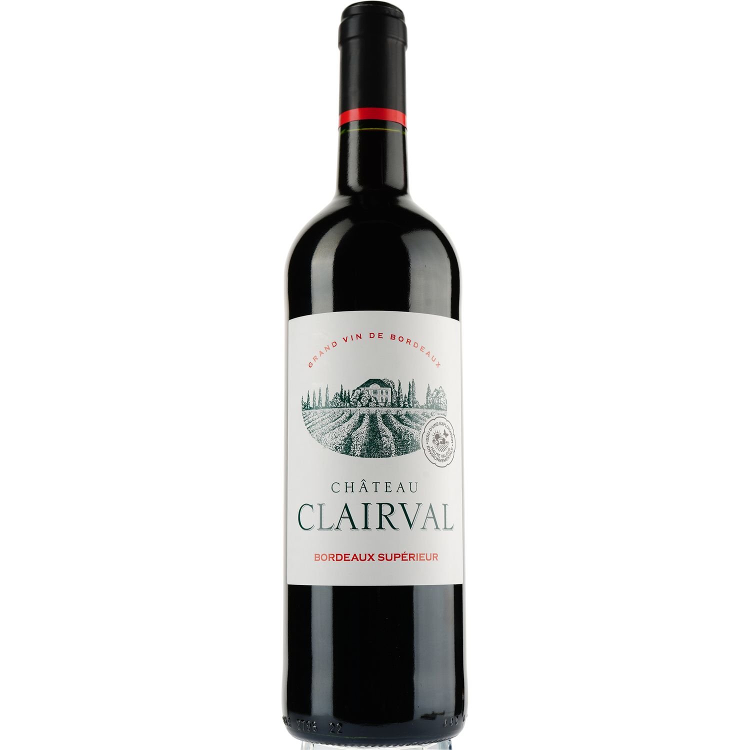 Вино Chateau Clairval AOP Bordeaux Superieur 2021, красное, сухое, 0,75 л - фото 1