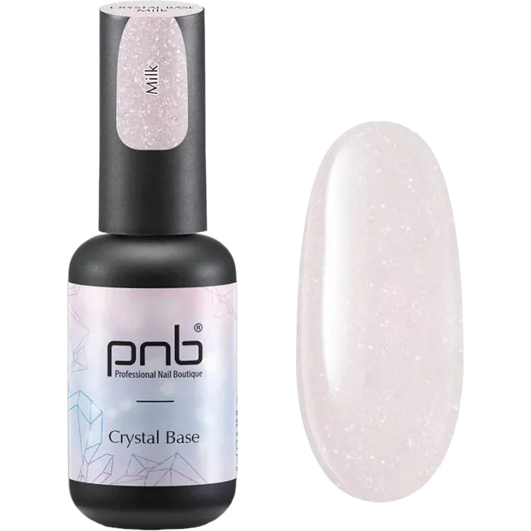 Блестящая база PNB UV/LED Crystal Base milk светоотражающая 8 мл - фото 1