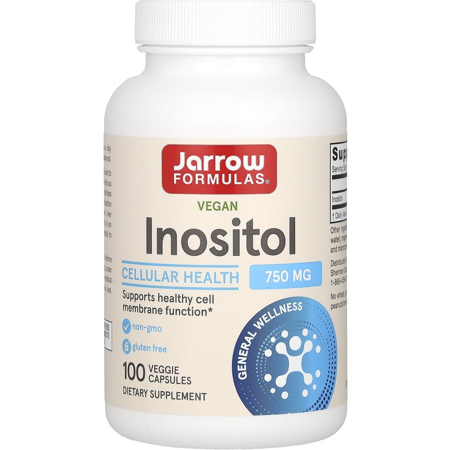 Інозітол Jarrow Formulas Inositol 750 мг 100 вегетаріанських капсул - фото 1