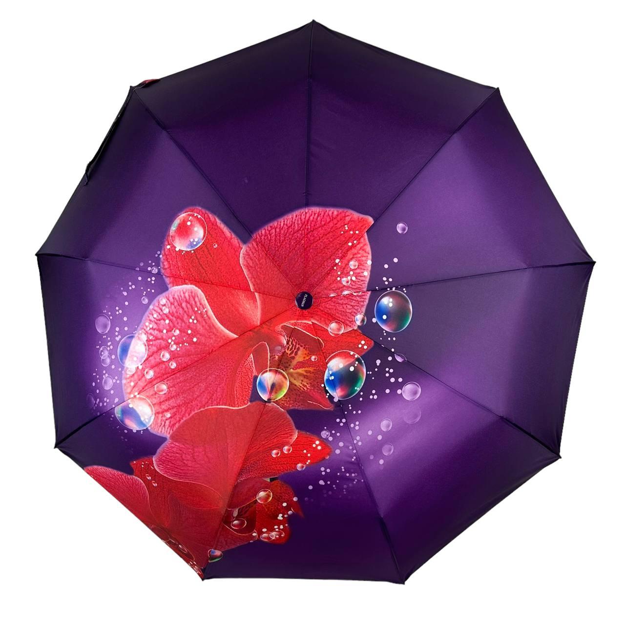 Женский складной зонтик полный автомат The Best 102 см фиолетовый - фото 2