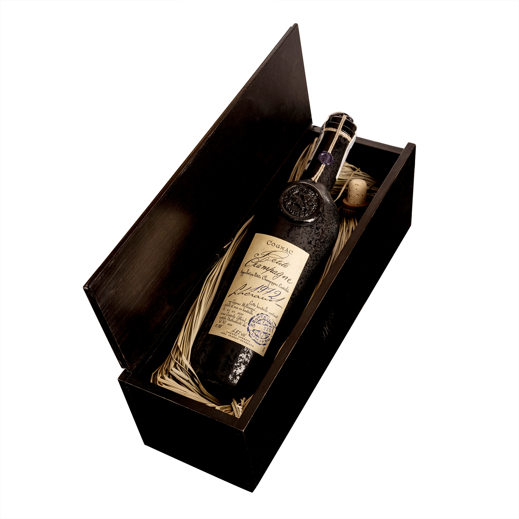 Коньяк Lheraud 1972 Petite Champagne, в деревянной коробке, 45%, 0,7 л - фото 3