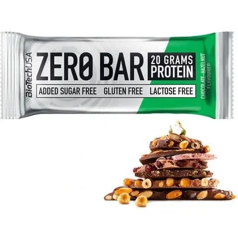 Протеїновий батончик BioTech Zero Bar Шоколад-горіх 50 г - фото 2