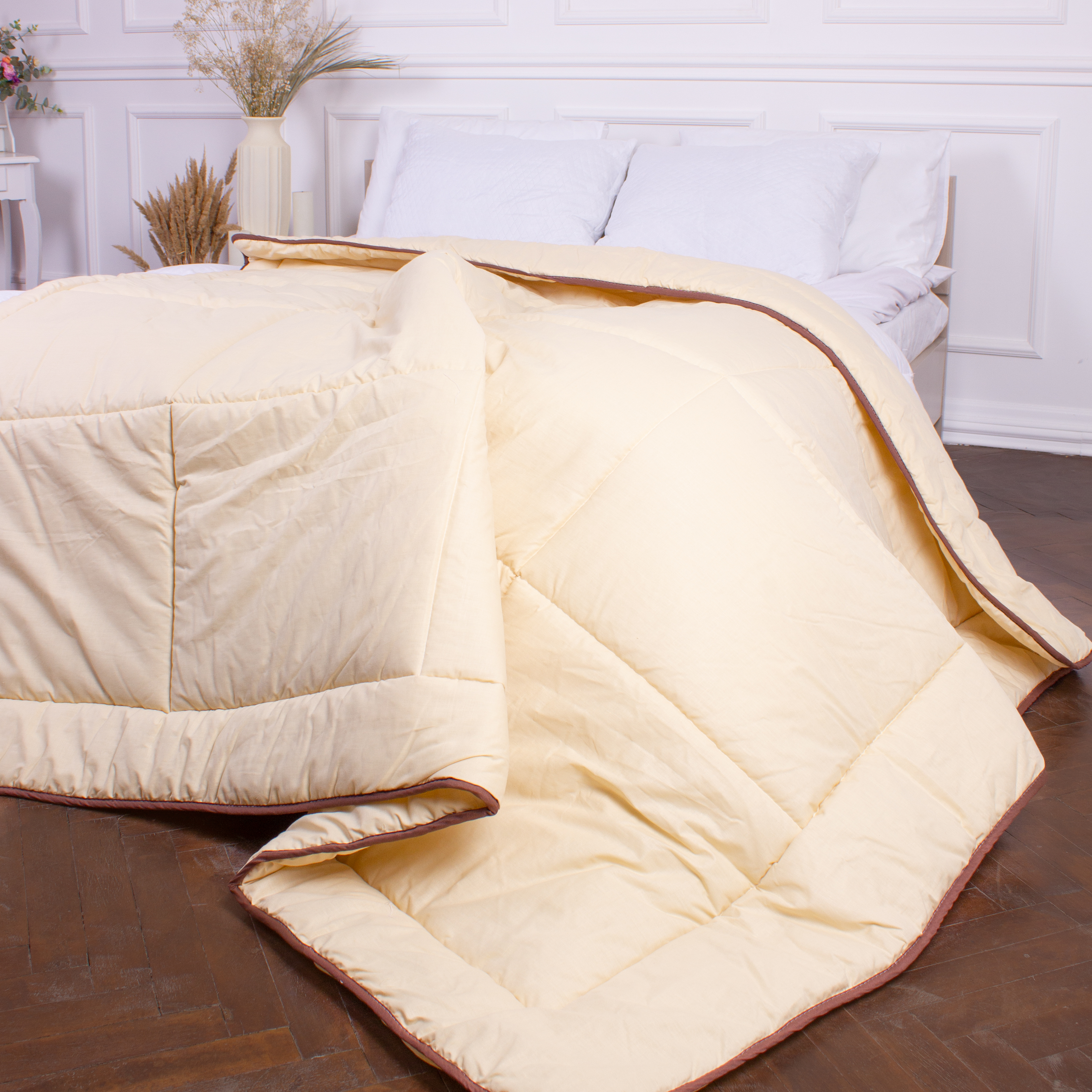 Одеяло шерстяное MirSon Carmela №0335, зимнее, 200x220 см, бежевое - фото 6