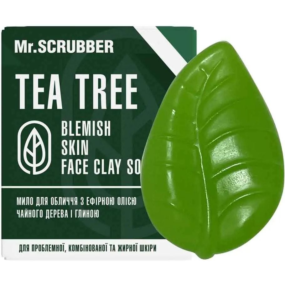Мыло для лица и тела Mr.Scrubber Blemish Skin Face Clay Soap Tea Tree С маслом чайного дерева, 130 г - фото 1