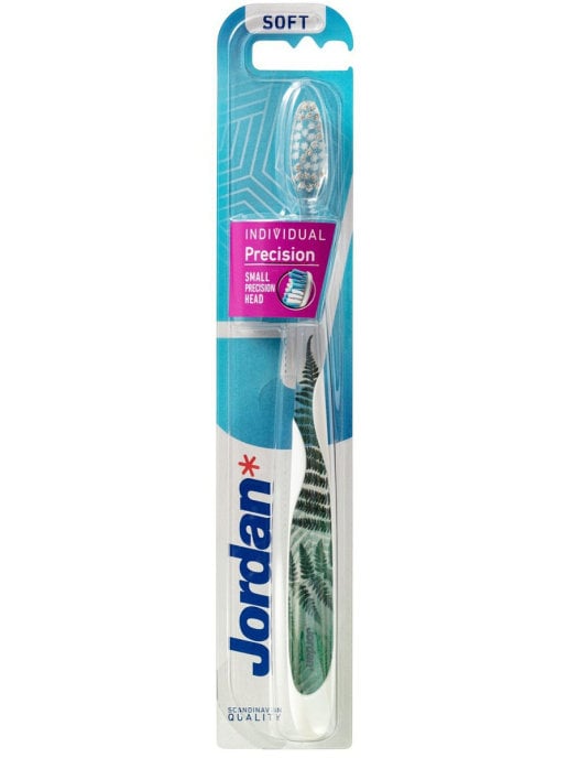 Дизайнерська зубна щітка Jordan Individual Reach, білий з папороттю - фото 1
