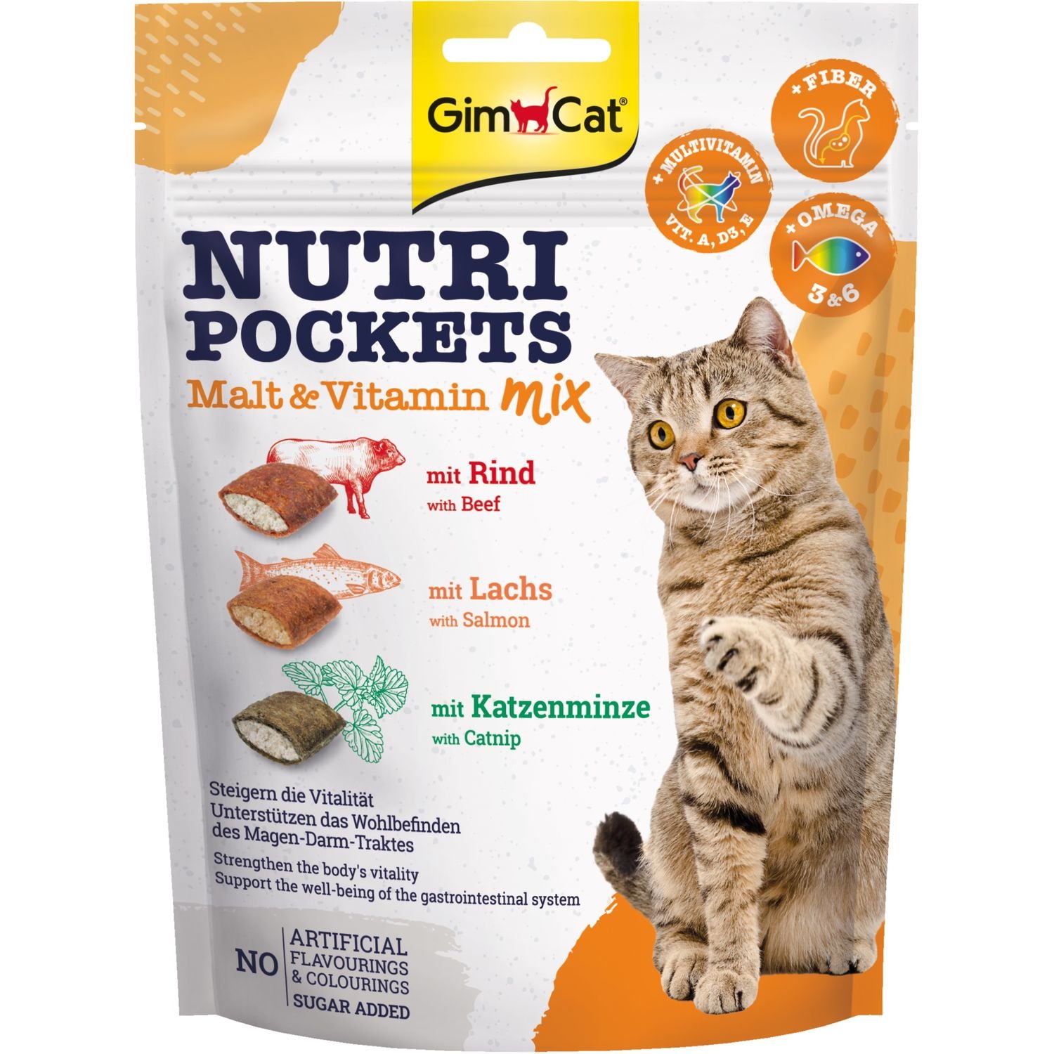 Лакомство для кошек GimCat Nutri Pockets Malt-Vitamin Mix, 150 г - фото 1