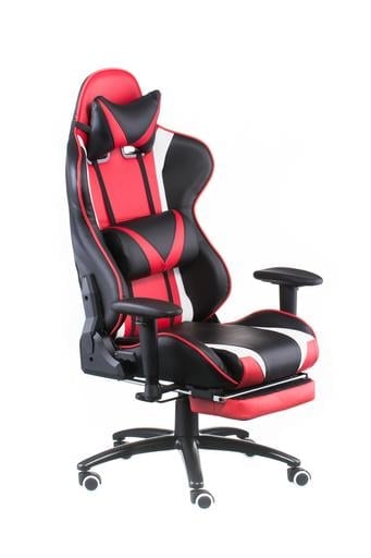 Геймерське крісло Special4you ExtremeRace з підставкою для ніг чорне з червоним (E4947) - фото 7