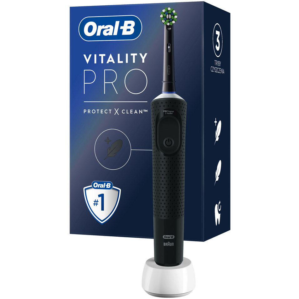Электрическая зубная щетка Oral-B Vitality Pro Protect X Clean черная - фото 1