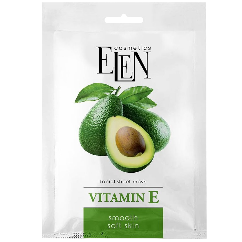 Тканинна маска для обличчя Elen Cosmetics Vitamin Е, 25 мл - фото 1