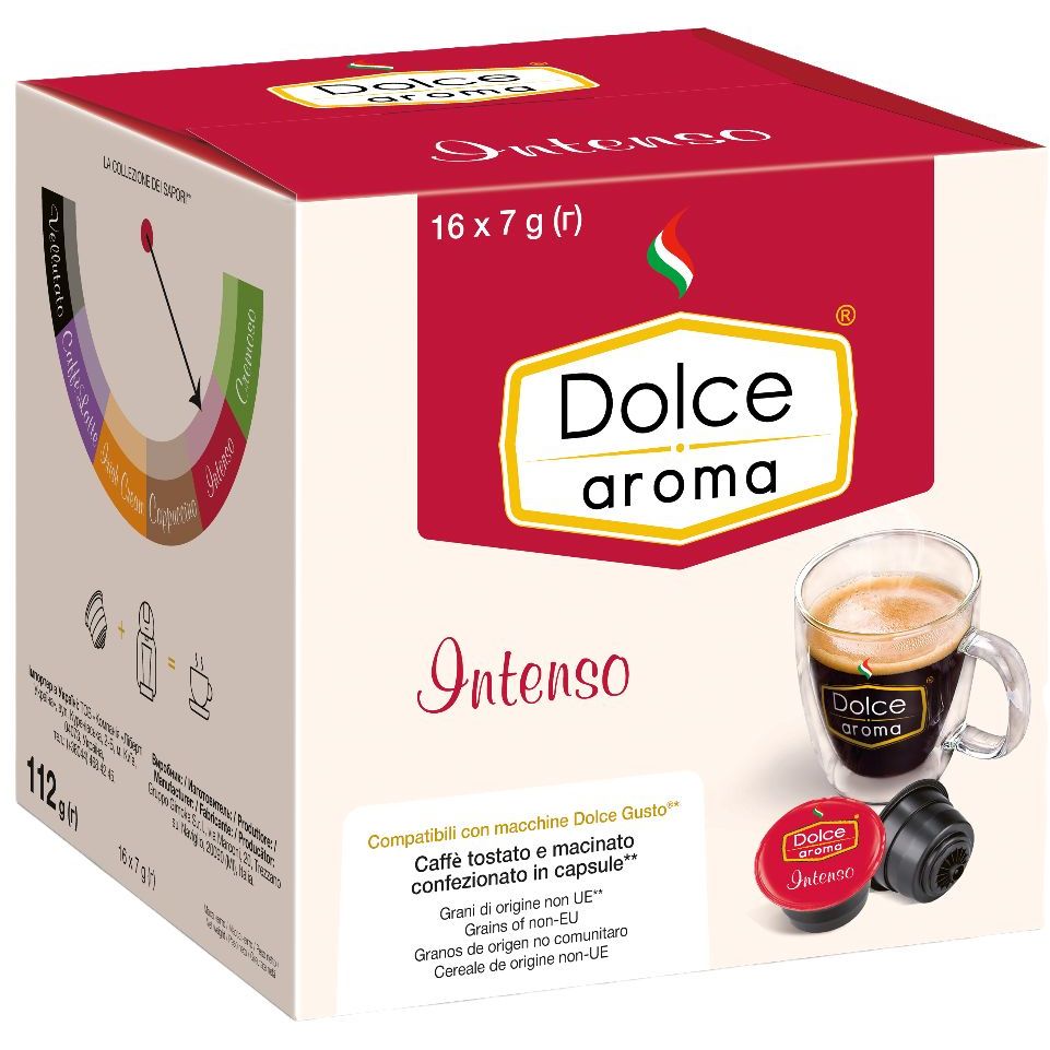 Кава в капсулах Dolce Aroma Intenso Dolce Gusto 112 г (16 капсул х 7 г) (881654) - фото 1
