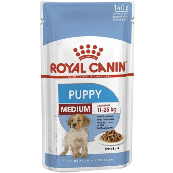 Вологий корм Royal Canin Medium Puppy для цуценят собак середніх порід віком від 2 до 10 місяців, 140 г (10980149) - фото 1